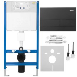 STELAŻ PODTYNKOWY WC + PRZYCISK T STEEL BLACK
