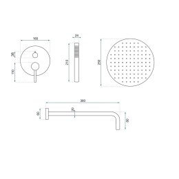 ZESTAW NATRYSKOWY PODTYNKOWY LUNGO GRIP TYTAN+ BOX