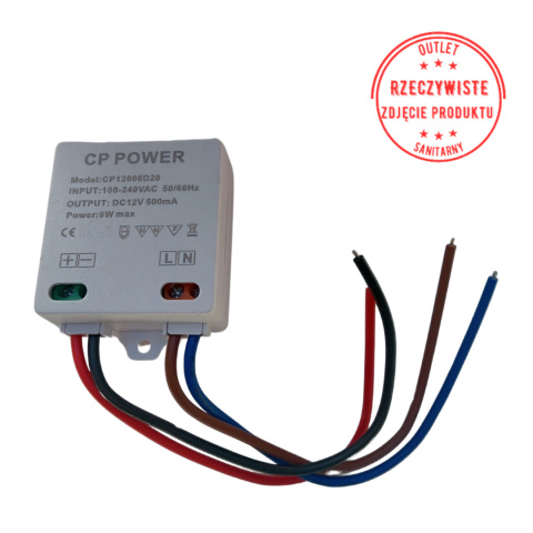 Zasilacz montażowy 12V 6W 0,5A KOBI LIGHT Zasilacz montażowy 12V 6W 0,5A KOBI LIGHT