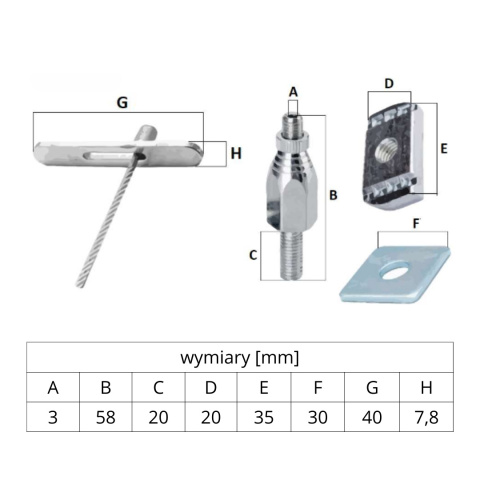 Zawiesie linkowe EXAR SKP (śr.liny 2 mm; dł. liny 2 m) Zawiesie linkowe EXAR SKP (śr.liny 2 mm; dł. liny 2 m)