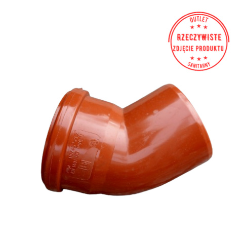 Kolano kanalizacyjne KGB SN8 PVC-U 110/45°x3,2 Kolano kanalizacyjne KGB SN8 PVC-U 110/45°x3,2