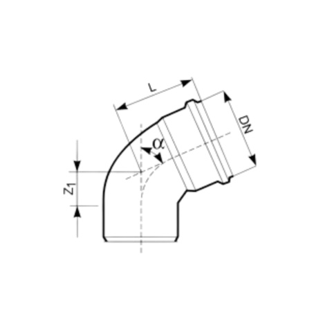 Kolano kanalizacyjne KGB SN8 PVC-U 110/45°x3,2 Kolano kanalizacyjne KGB SN8 PVC-U 110/45°x3,2