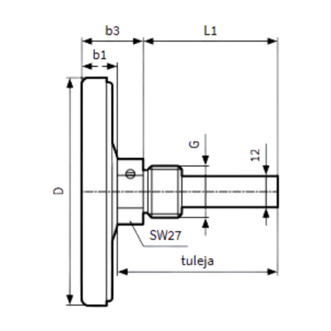Termometr bimetaliczny BiTh E 0÷120°C Termometr bimetaliczny BiTh E 0÷120°C