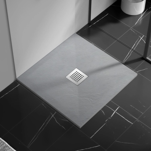 Stone Tray - Brodzik kompozytowy "F" Jasnoszary 90X90x2,5