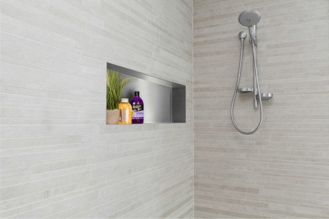 WALL-BOX NO RIM - Półka wnękowa bezramkowa INOX 90x30x7 cm