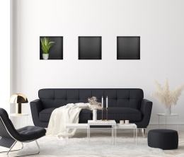 WALL-BOX No Rim Black - Półka wnękowa bezramkowa czarna 30x30x10 cm