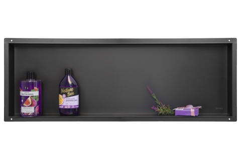 WALL-BOX No Rim Black - Półka wnękowa bezramkowa czarna 90x30x10 cm