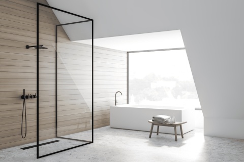 G-Drain Next Odpływ liniowy 70 cm ze szklanym panelem Double Dark