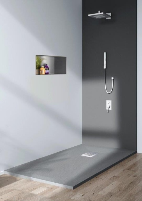 Stone Tray - Brodzik kompozytowy "F" Ciemnoszary 90x100x2,5