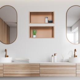 BALNEO PÓŁKA WNĘKOWA ŁAZIENKOWA 45x20x10 cm MIEDZIANA WALL-BOX ONE