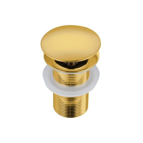 Korek umywalkowy mosiężny Klik Klak A bez przelewu Złoty