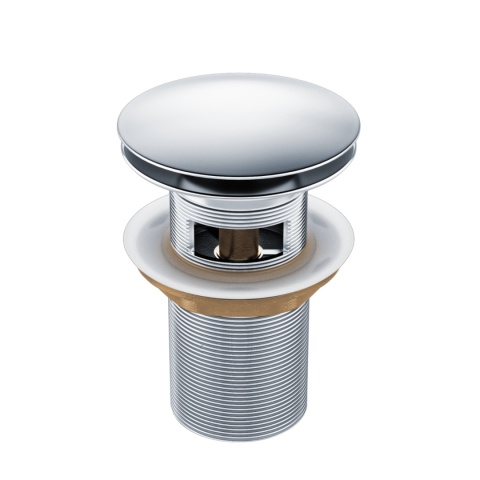 Korek umywalkowy mosiężny Klik Klak A z przelewem Chrom