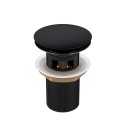 Korek umywalkowy mosiężny Klik Klak A z przelewem Czarny