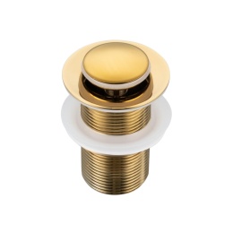 Korek umywalkowy mosiężny Klik Klak B bez przelewu Złoty