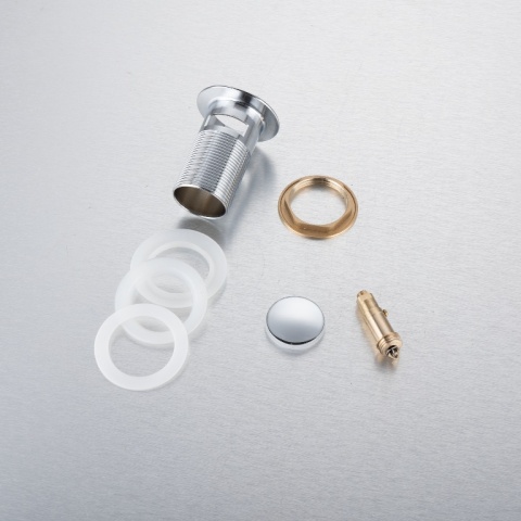 Korek umywalkowy mosiężny Klik Klak B z przelewem Chrom