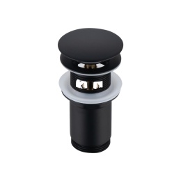 Korek umywalkowy mosiężny Klik Klak C z przelewem Czarny