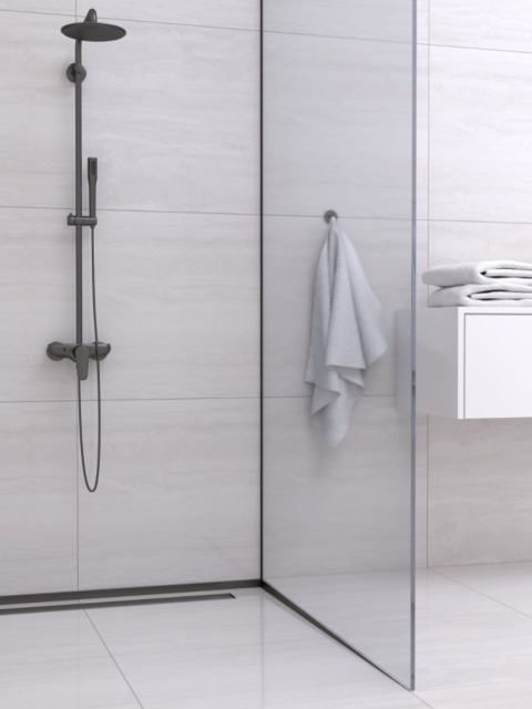 Listwa spadkowa podłogowa czołowa 130 cm czarna