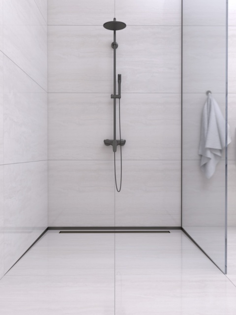 Listwa spadkowa podłogowa czołowa 130 cm czarna