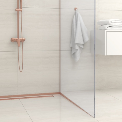 Listwa spadkowa podłogowa czołowa 130 cm miedziana