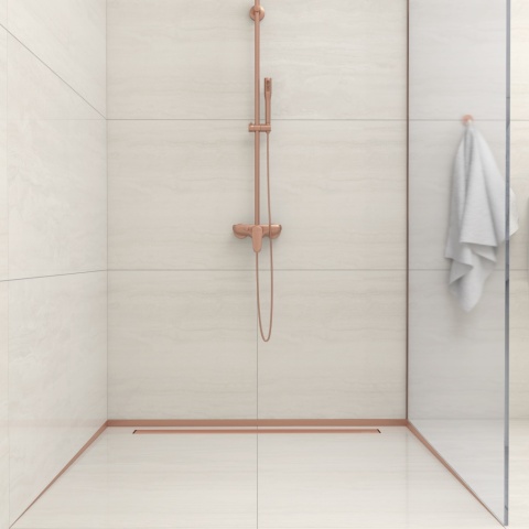 Listwa spadkowa podłogowa czołowa 130 cm miedziana