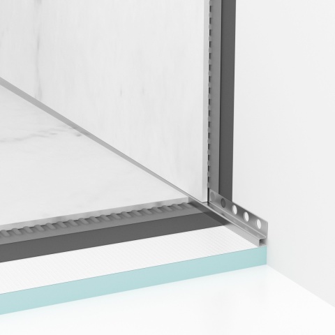 Listwa spadkowa przyścienna prawa 170 cm inox