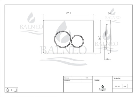 Przycisk spłukujący do WC EXO chrom