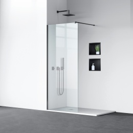 Ścianka prysznicowa Beira 100 x 200 cm transparentna 8 mm czarna