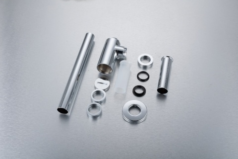 Syfon umywalkowy mosiężny okrągły Chrom