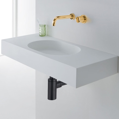 Syfon umywalkowy mosiężny okrągły Czarny