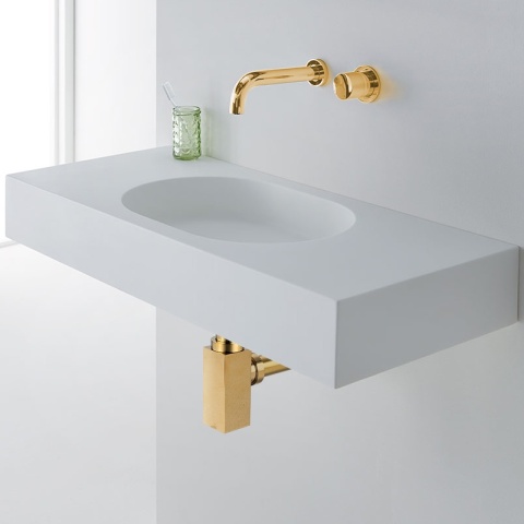 Syfon umywalkowy mosiężny okrągły Złoty