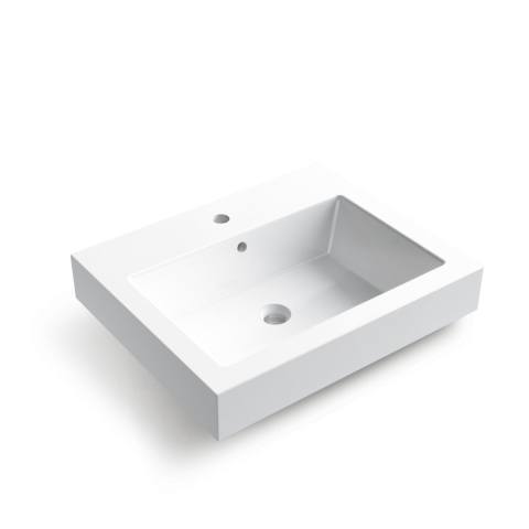 Umywalka nablatowa ROXY 60 x 50 biała z konglomeratu