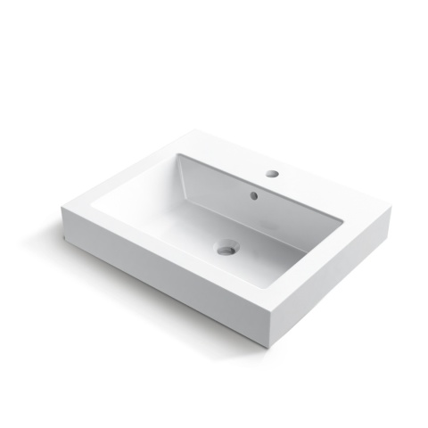 Umywalka nablatowa ROXY 60 x 50 biała z konglomeratu