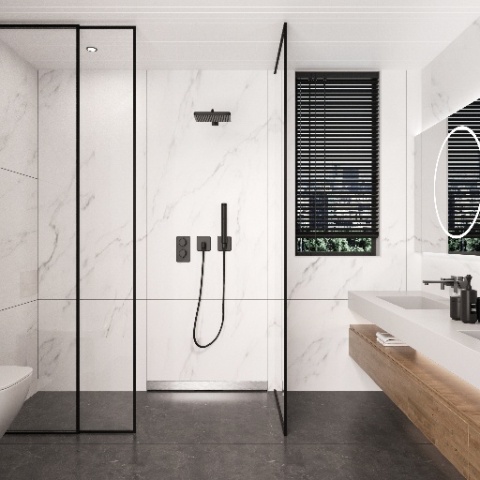 W-Drain NEXT 2w1 Odpływ liniowy ścienny 80 cm dwustronny chrom