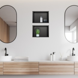 WALL-BOX ONE Black Półka wnękowa ze stali nierdzewnej czarna 30x20x10 cm