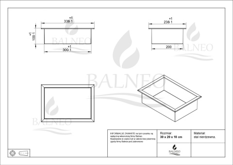 WALL-BOX ONE Black Półka wnękowa ze stali nierdzewnej czarna 30x20x10 cm