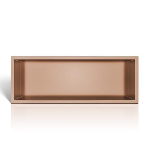 WALL-BOX ONE Copper Półka wnękowa ze stali nierdzewnej miedziana 60x20x10 cm