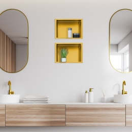 WALL-BOX ONE Gold Półka wnękowa ze stali nierdzewnej złota 30x20x10 cm