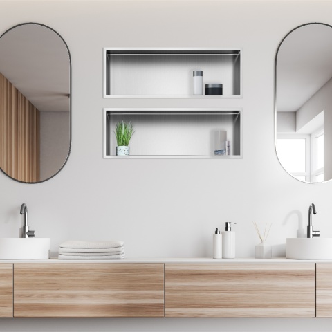 WALL-BOX ONE Inox Półka wnękowa ze stali nierdzewnej 60x20x10 cm