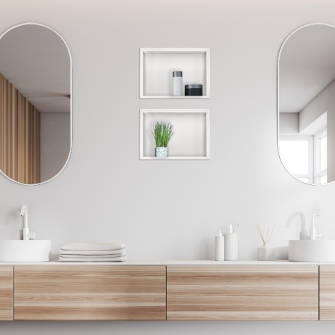 WALL-BOX ONE White Półka wnękowa ze stali nierdzewnej biała 30x20x10 cm