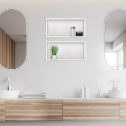 WALL-BOX ONE White Półka wnękowa ze stali nierdzewnej biała 45x20x10 cm