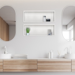 WALL-BOX ONE White Półka wnękowa ze stali nierdzewnej biała 60x20x10 cm