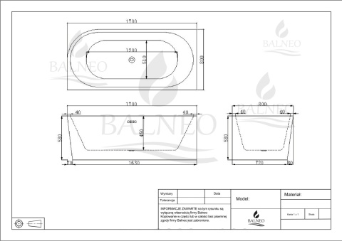 Wanna wolnostojąca narożna lewa AVOLA WHITE - 170 x 80 cm