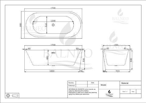 Wanna wolnostojąca narożna prawa AVOLA WHITE - 170 x 80 cm