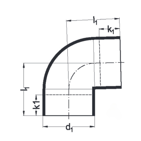Kolano PEHD do odwadniania dachu d75/88,5° s12,5 Kolano PEHD do odwadniania dachu d75/88,5° s12,5