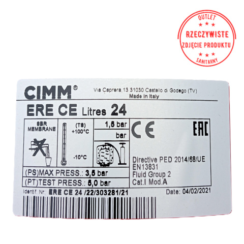 Naczynie przeponowe CIMM 24L Naczynie przeponowe CIMM 24L