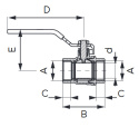 Zawór kulowy DN40 1 1/2'' PN16 z rączką