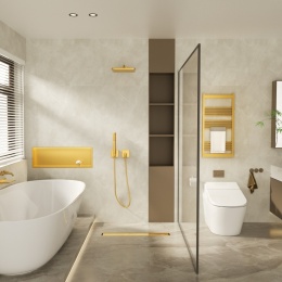 Duplex Next 2w1 Odpływ liniowy 100 cm dwustronny lustrzane złoto