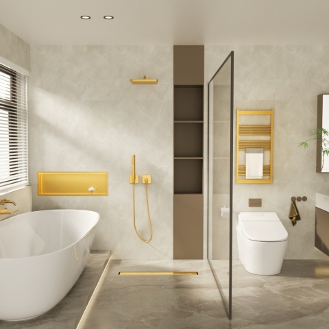 Duplex Next 2w1 Odpływ liniowy 60 cm dwustronny lustrzane złoto