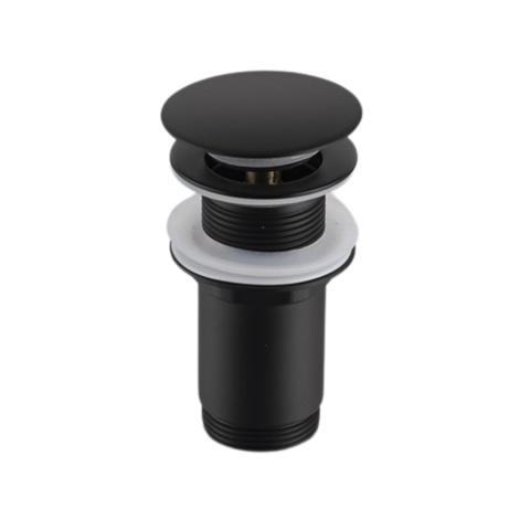 Korek umywalkowy mosiężny Klik Klak C bez przelewu Czarny