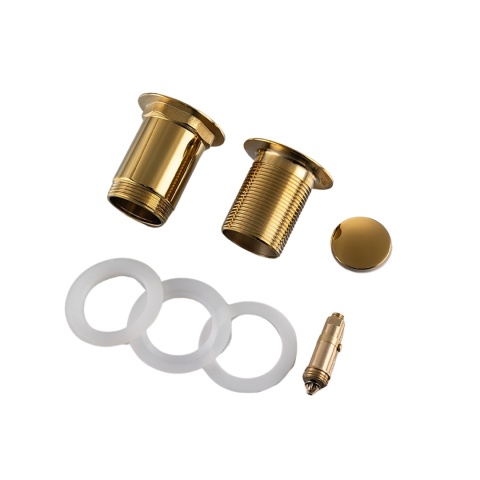 Korek umywalkowy mosiężny Klik Klak E bez przelewu Złoty